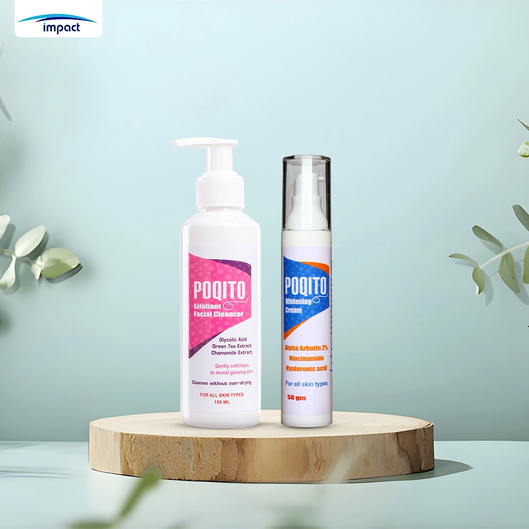 Poqito Exfoliant cleanser &Poqito Whitening Cream